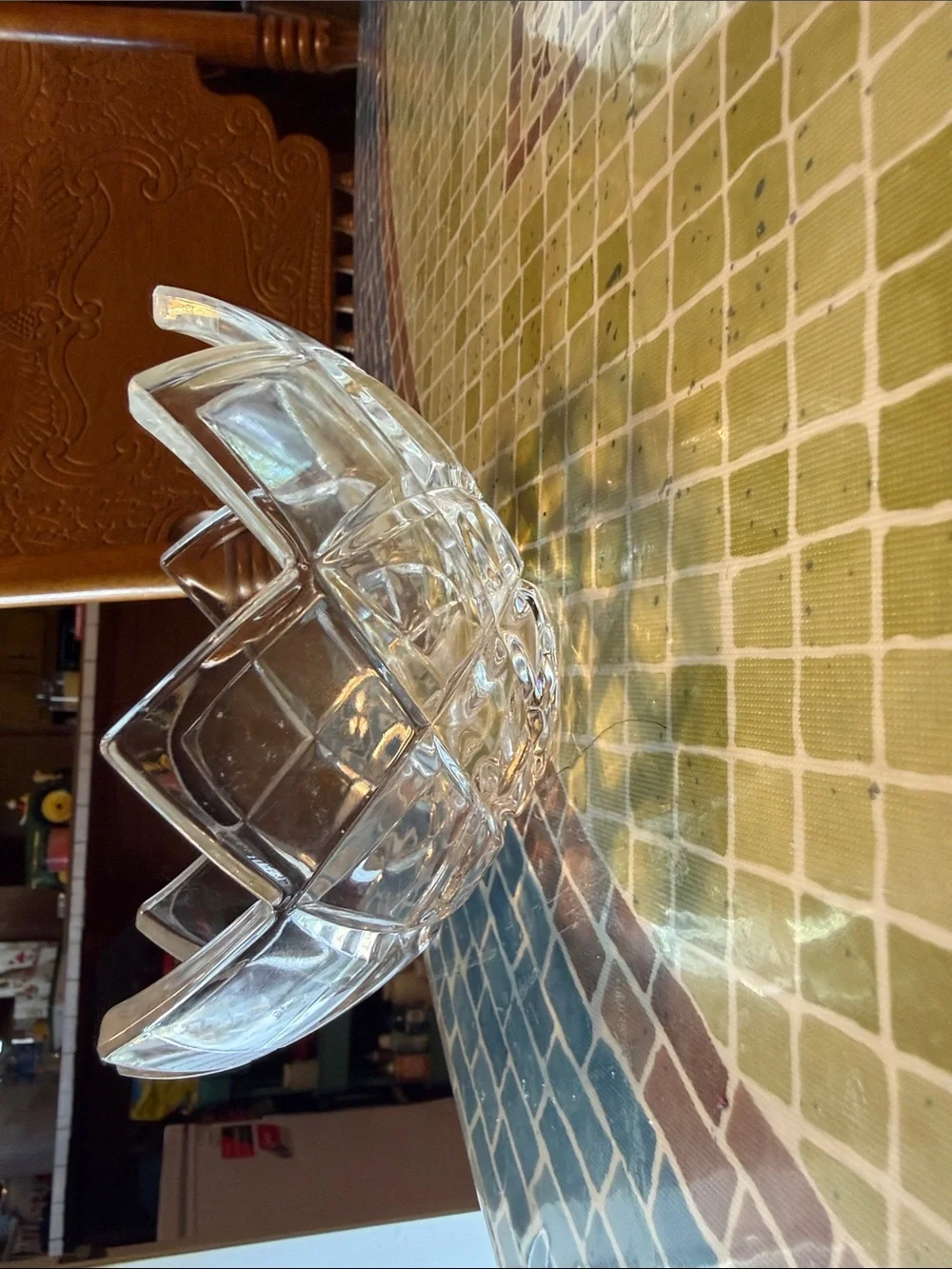 Vintage Mikasa Royal Crown Lead Crystal Lotus Bowl Centerpiece